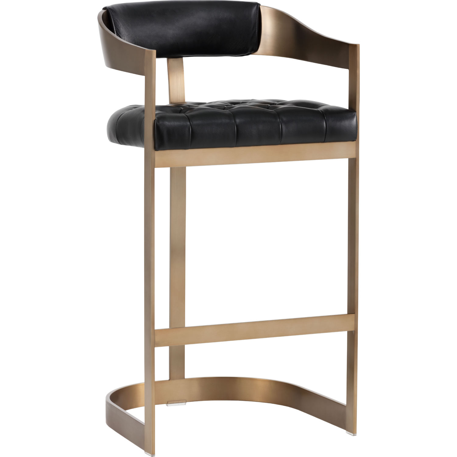 Sunpan 103777 Beaumont Bar Stool in Antique Brass Stainless